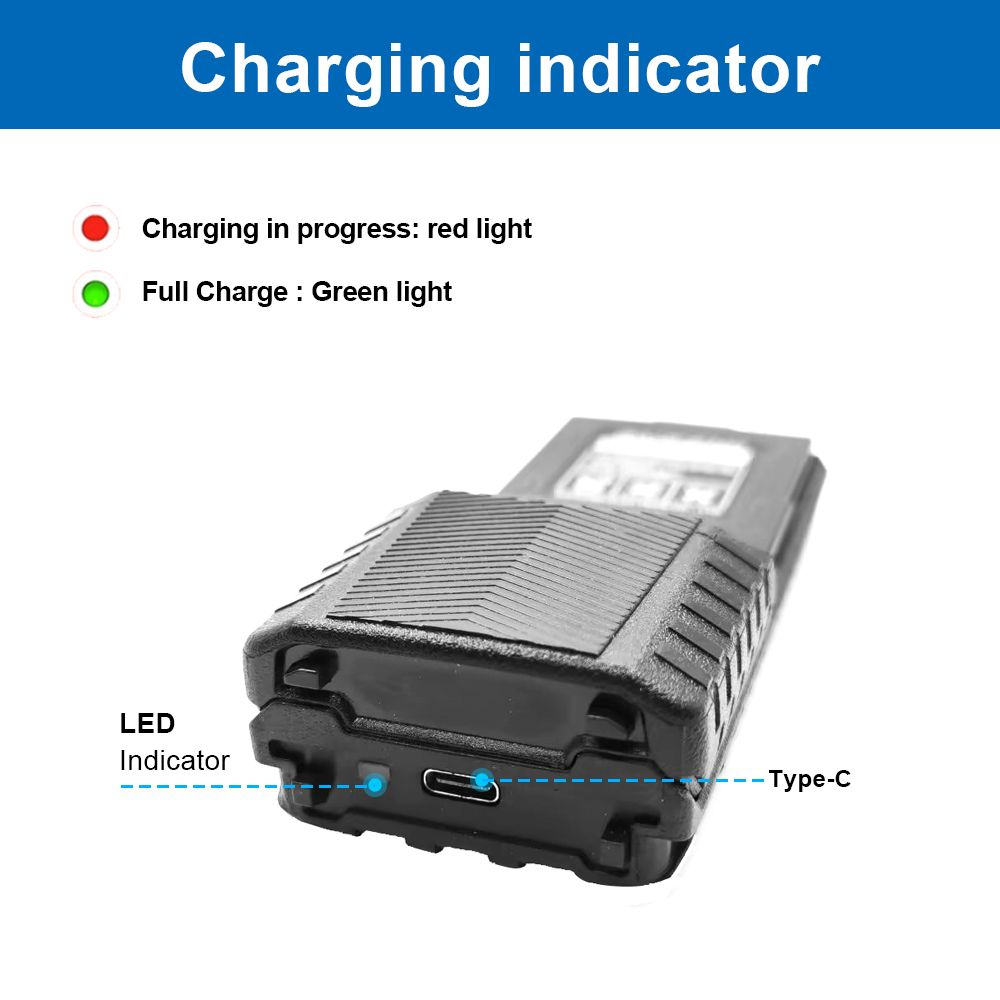 Baofeng Type-C Charging BL-5L 3800mAh 7.4V Li-Ion Extended Battery