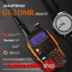 Baofeng GT-3 DMR Mark IV Dual Band VHF/UHF Walkie Talkie with DMR Function Time Slot 1 Repeater