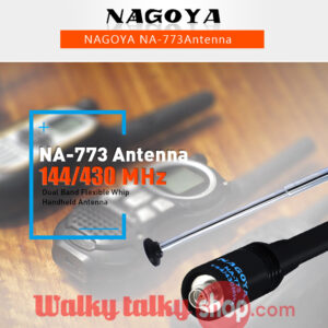 Nagoya NA-773 SMA-F 144/430Mhz Dual Band Flexible Whip Handheld Antenna