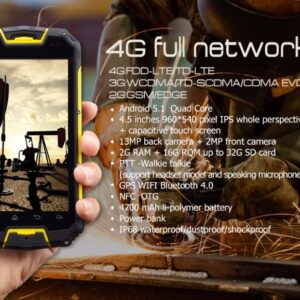 Snopow M5P IP68 Waterproof Rugged Full Networks 4G LTE PTT Smartphone