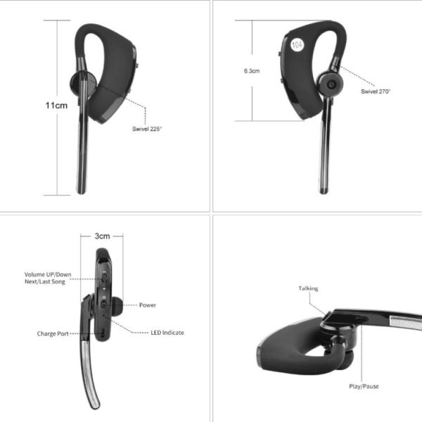 Wireless Bluetooth Headset for Motorola EP450 GP88 CP88 P080 CT250 PRO2150 P110 Two Way Radio - Image 3