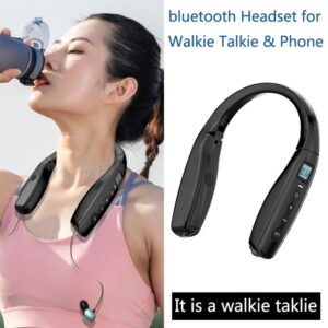 Alafone AF4 Neckband Mini Walkie Talkie UHF 400-470MHz Bluetooth Earpiece for Two Way Radio For Phone