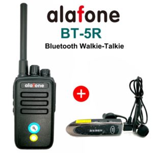 Alafone BT-5R Bluetooth Walkie Talkie 5W UHF Two Way Radio with Wireless Headset