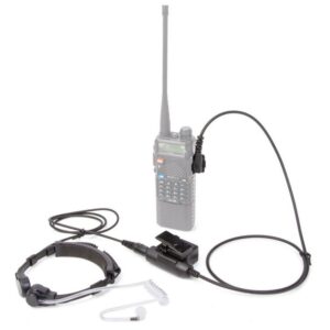 Kenwood Radio Heavy Duty U94 PTT Throat Microphone with Tactical Air Tube Headset