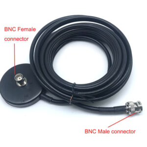 Handheld Antenna Walkie Talkie BNC Female to Male Type Antenna Magnetic Mount with 5M RG-58 Cable