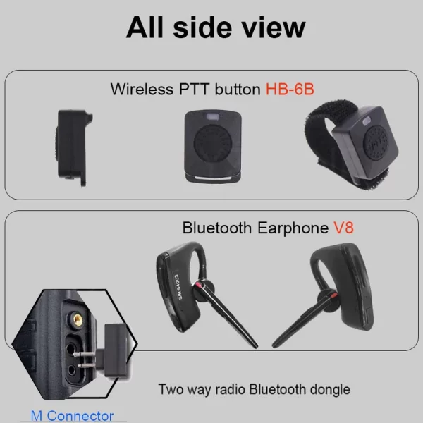 Wireless PTT Earphones Bluetooth Headset For HYT TC-610 TC500 TC700 Motorola GP300 GP308 GP68 GP88 Walkie Talkie Accessories Headset - Image 4