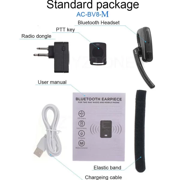Wireless PTT Earphones Bluetooth Headset For HYT TC-610 TC500 TC700 Motorola GP300 GP308 GP68 GP88 Walkie Talkie Accessories Headset - Image 6