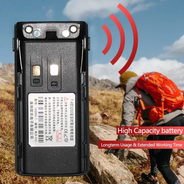 Wouxun KG-UV9D Plus Replacement Battery Type-C Charging 7.4V 3200mAh High Capacity Battery for KG-UV9D KG-UV2Q/KG-UV9DMate WalkieTalkie - Image 4