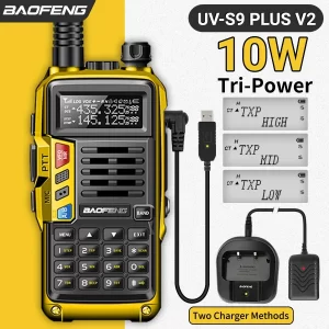 BAOFENG UV-S9 Plus V2 10W Powerful Walkie Talkie USB Charger 16 KM Long Range Handheld Dual Band Two Way Radio