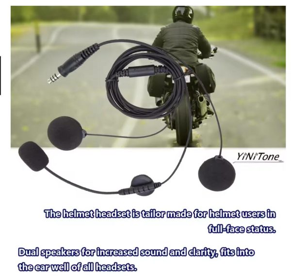 Helmet earphone For Kenwood BAOFENG UV5R Ham Two Way Radio with Boom Mic Civilian Wired 7.1mm Plug NATO Motorcycle Headset - Image 6