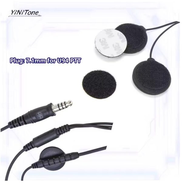 Helmet earphone For Kenwood BAOFENG UV5R Ham Two Way Radio with Boom Mic Civilian Wired 7.1mm Plug NATO Motorcycle Headset - Image 4