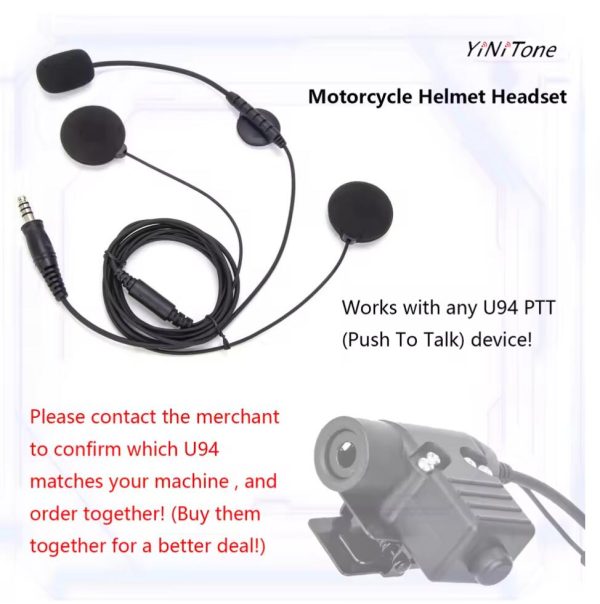 Helmet earphone For Kenwood BAOFENG UV5R Ham Two Way Radio with Boom Mic Civilian Wired 7.1mm Plug NATO Motorcycle Headset - Image 3