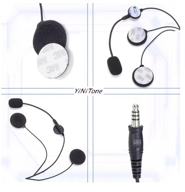 Helmet earphone For Kenwood BAOFENG UV5R Ham Two Way Radio with Boom Mic Civilian Wired 7.1mm Plug NATO Motorcycle Headset - Image 2
