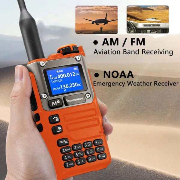 Quansheng K6 Army Green/Yellow UV-K5(8) Full Band Receiving Type C Charge Air Band DTMF Scrambler NOAA Channel - Image 8