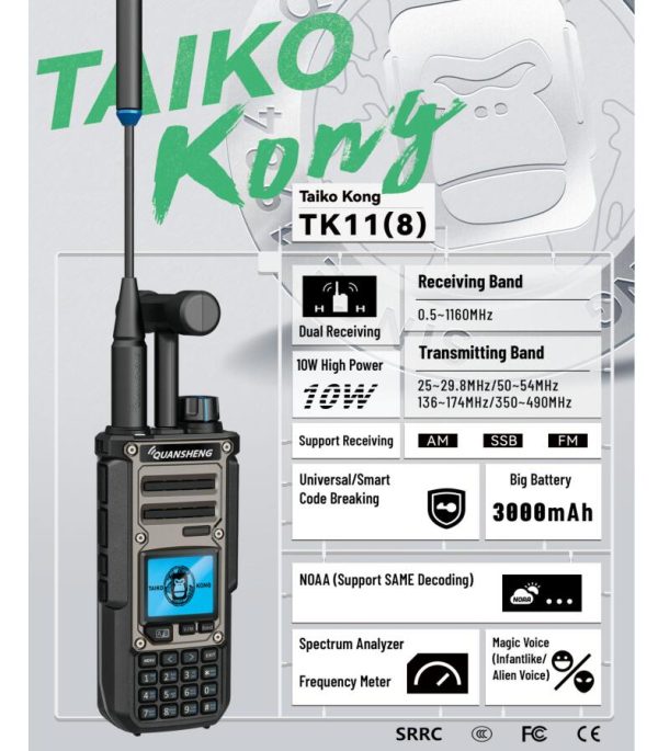IN STOCK 2025 Quansheng TK11(5/8)  New Arrival SSB Multi-Band AM FM 10W NOAA Portable Radio