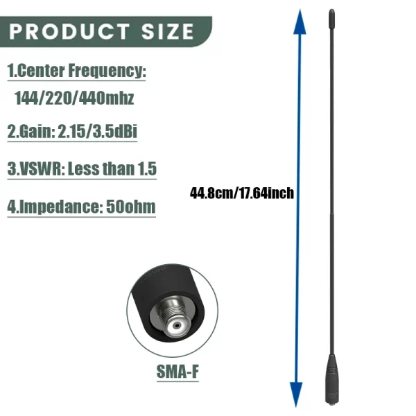 NA-320A Nagoya Soft flexible whip Antenna SMA-Female Original Tri-Band For Baofeng DM-1701A DM-32 QUANSHENG UV-K5 TYT-888 Radios - Image 4