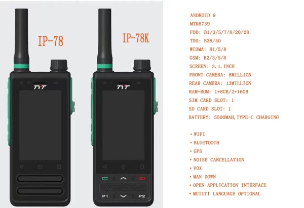 TYT POC RADIO IP-78 Wireless Telephone Walkie Talkie 4G Poc Zello Two Way Radio - Image 5
