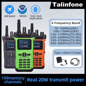 20W High Power Mulit-bands Handheld Analogue Radio Air Band NOAA One-click replication VHF UHF 199CHS 10800 Battery