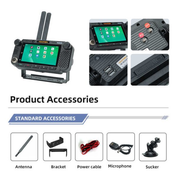 YANTON TM-7600 Professional PTT Radio 4G LTE 3G WCDMA GSM IP Network POC Mobile Car Radio Walkie Talkie With GPS - Image 4