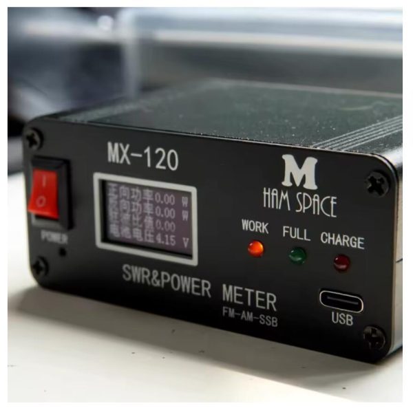 MX-120 1.8-50M 120W SWR & Power Meter FM-AM-SSB Rechargeable SWR Power Watt Meter with OLED Display - Image 2