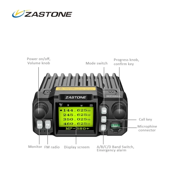 ZASTONE Car Walkie Talkie HM Mp380+ CB Two Way radio UHF VHF Mobile Radio 25W Quad Display Dual Band Car Radio MiniZASTONE Car Walkie Talkie HM Mp380+ CB Two Way radio UHF VHF Mobile Radio 25W Quad Display Dual Band Car Radio Mini - Image 3