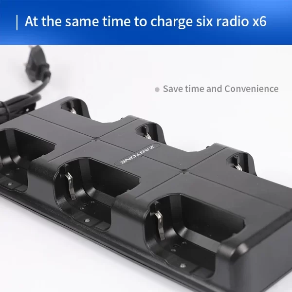 Zastone X6 Walkie Talkie Battery Multiple Charger Double Row Universal WLN KD-C1 KD-C2 Battery Walkie Talkie 6 in 1 Charger - Image 5