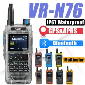 VR-N76 Walkie Talkie IP67 Waterproof Bluetooth Programming GPS APRS VHF UHF SMS FM Type-C Charger Ham Two Way Radio For Hunting