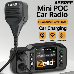 ABBREE GP-8900 Plus Global POC Network Mini Mobile Radio Zello GPS Android Bluetooth WiFi Unlimited distance 4G/3G/2G Car Radio