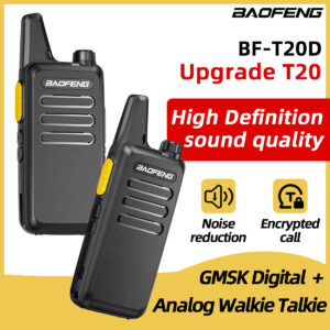 2PCS Baofeng BF-T20D GMSK Digital Walkie Talkie: Active Noise Reduction & Encrypted Secure Calls, Type-C USB Rechargeable Two-Way Radios for Travel & Work