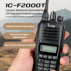 ICOM IC-F2000T UHF Portable Radio High Quality Free Shipping