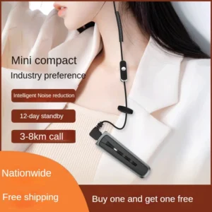 Mini Two-Way Radio with Earpiece – Compact Wireless Walkie Talkie for Restaurant, Hotel, Hair Salon & Beauty Salon Staff