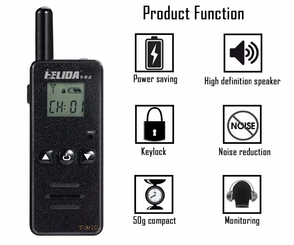 Mini Size T‑M2D Walkie‑Talkie, 128 Channels 400‑520MHz Two Way Handheld Radio - Image 4