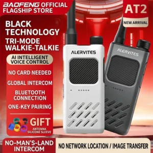 Compact Road Trip Two-Way Radio – BAOFENG AT2 with Instant One-Key Frequency Pairing & Bluetooth App Control