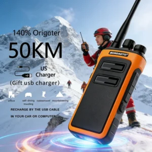 Professional Waterproof Two-Way Radio with Instant One-Key Frequency Match for Security Guards, Construction Sites, and Office Teams