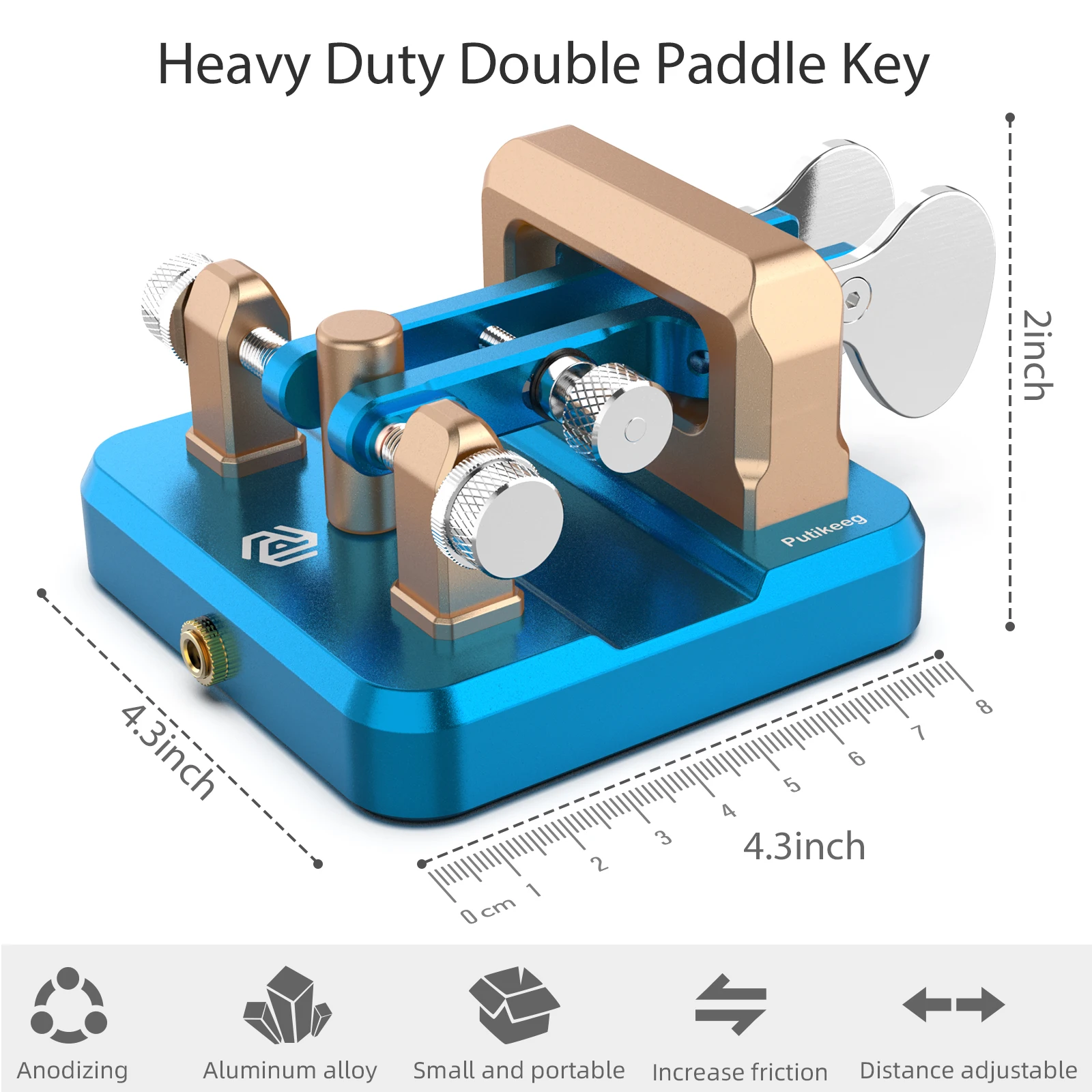 Putikeeg CW Telegraph Key Auto Morse Keyer Double Paddle for Morse Code Training & Ham Shack - Image 3