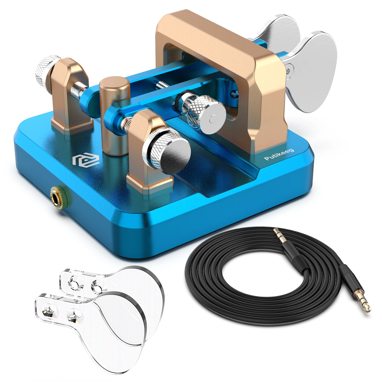 Putikeeg CW Telegraph Key Auto Morse Keyer Double Paddle for Morse Code Training & Ham Shack