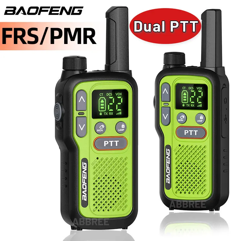 2PCS Baofeng BF-T18 License-Free Portable Walkie Talkie, Type-C Rechargeable Dual PTT Radio for Camping & Skiing