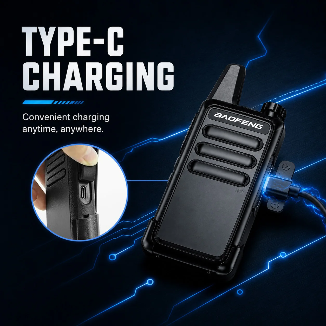 Compact Baofeng BF-R5 Mini Dual Band Walkie Talkie 5W High Power USB Rechargeable Slim Radio for Camping Security - Image 3